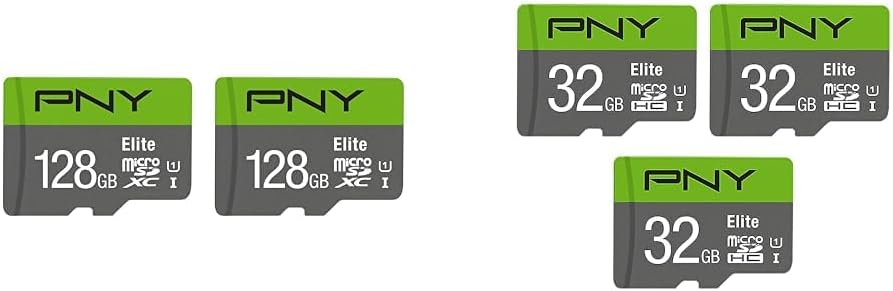 PNY 128GB Elite Class 10 U1 microSDXC Flash Memory Card - 100MB/s, Class 10, U1, Full HD, UHS-I, Micro SD (Pack of 2)