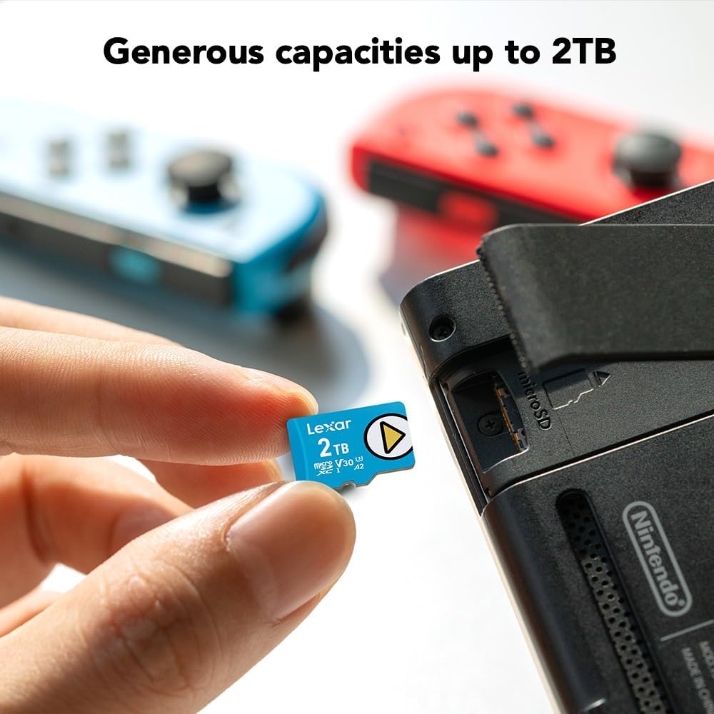 Lexar 1TB Play Blue Micro SD Card, UHS-I, C10, U3, V30, A2, 4K, Up to 160MB/s microSDXC Memory Card, Expanded Storage for Nintendo-Switch, Gaming Devices, Smartphones, Tablets (LMSPLBL001T-BNNNU)