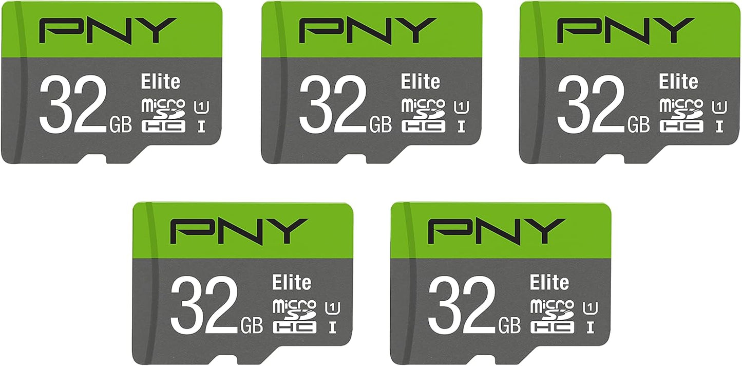 PNY 128GB Elite Class 10 U1 microSDXC Flash Memory Card - 100MB/s, Class 10, U1, Full HD, UHS-I, Micro SD (Pack of 2)