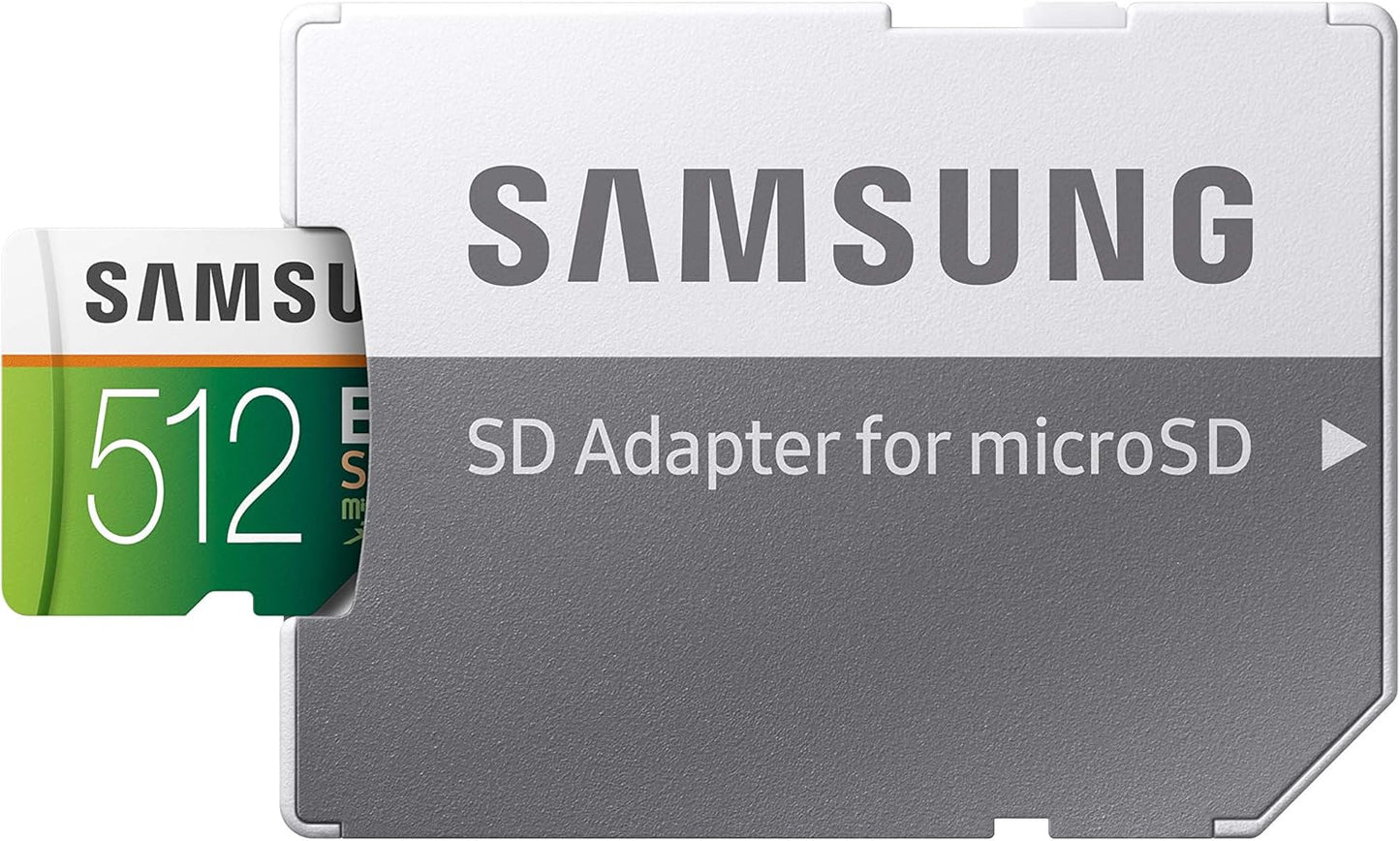 SAMSUNG EVO Select Micro SD Memory Card with Adapter, 512GB microSDXC UHS-I U3 100MB/s Full HD & 4K UHD for Photos, Videos, Music Storage, MB-ME512HA