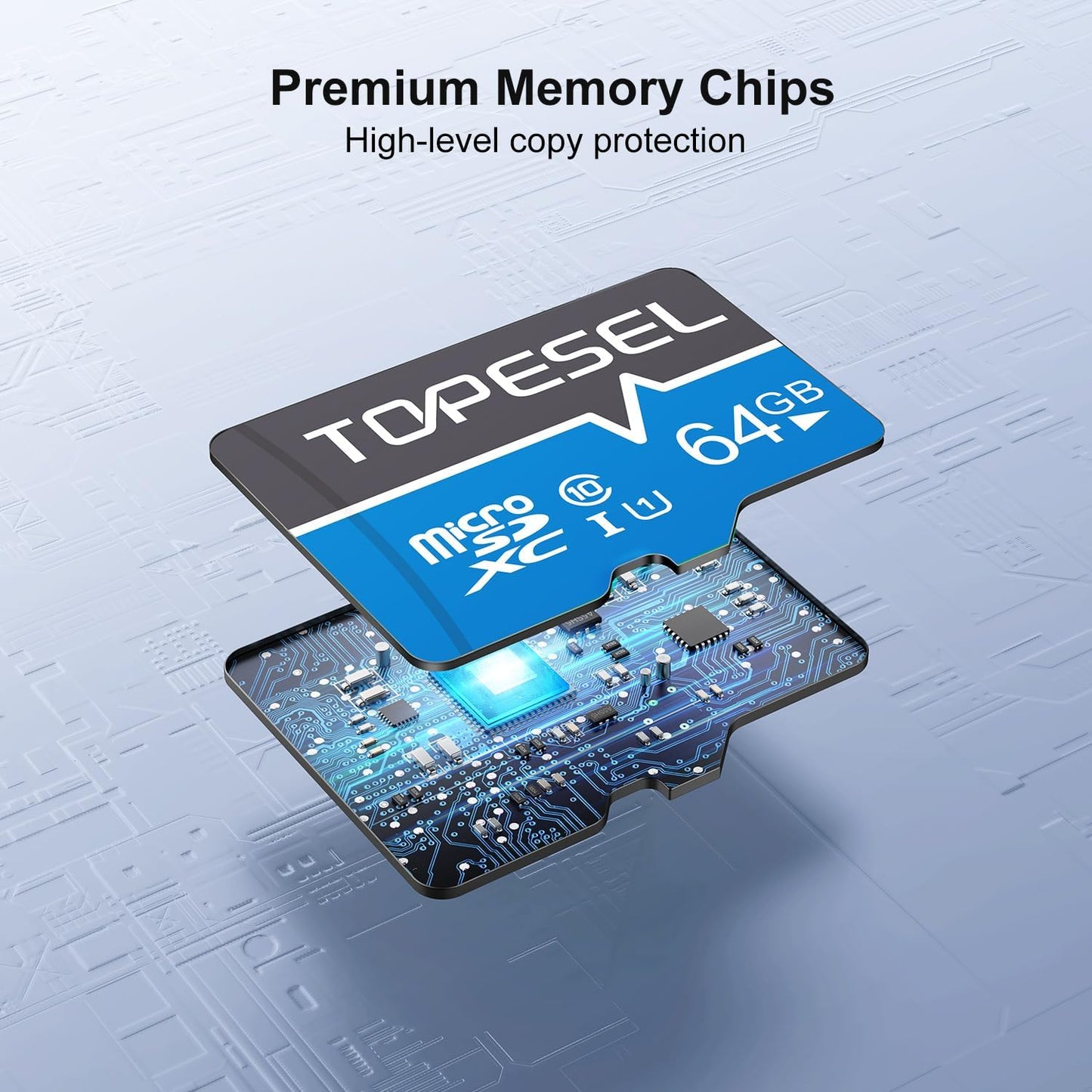 TOPESEL 5-Pack 64GB Micro SD Card Class 10 Micro-SDXC Memory Card UHS-I, High Speed Flash TF Card for Security Camera/Smartphone/Drone/Dash Cam/Tablet/PC, C10, U1, 64GB 5Pack image 5