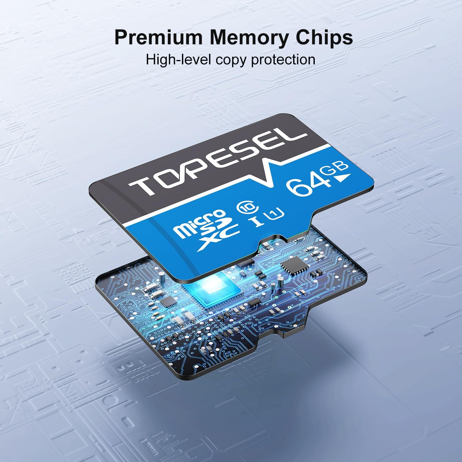 TOPESEL 5-Pack 64GB Micro SD Card Class 10 Micro-SDXC Memory Card UHS-I, High Speed Flash TF Card for Security Camera/Smartphone/Drone/Dash Cam/Tablet/PC, C10, U1, 64GB 5Pack image 5