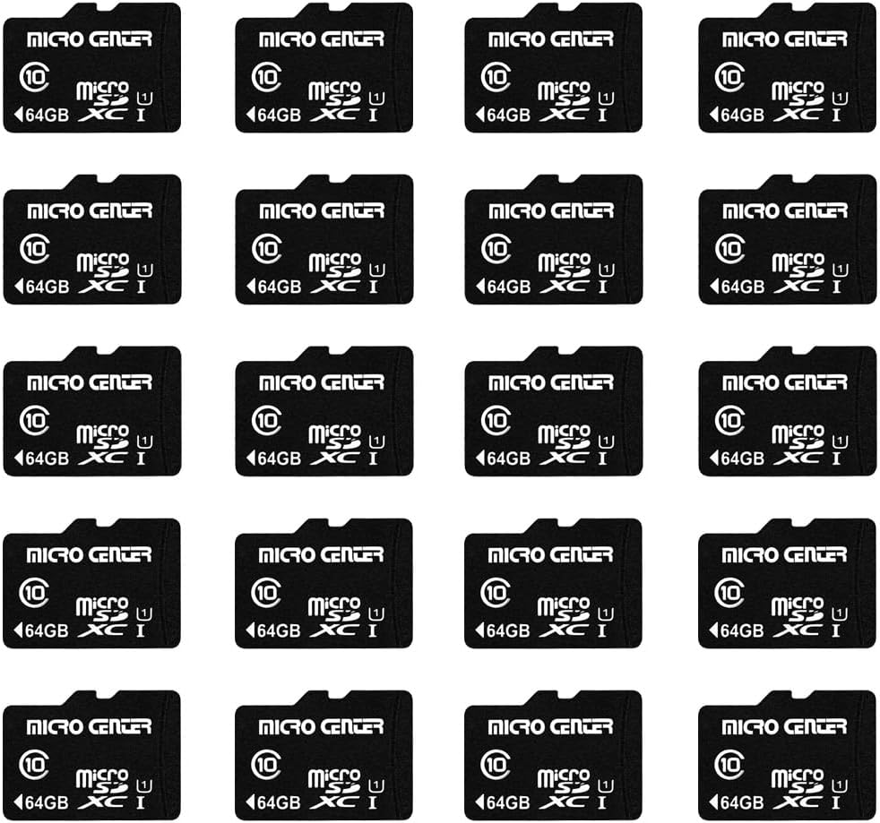 Micro Center 64GB Class 10 MicroSDXC Flash Memory Card with Adapter for Mobile Device Storage Phone, Tablet, Drone & Full HD Video Recording - 80MB/s UHS-I, C10, U1 (5 Pack) image 0