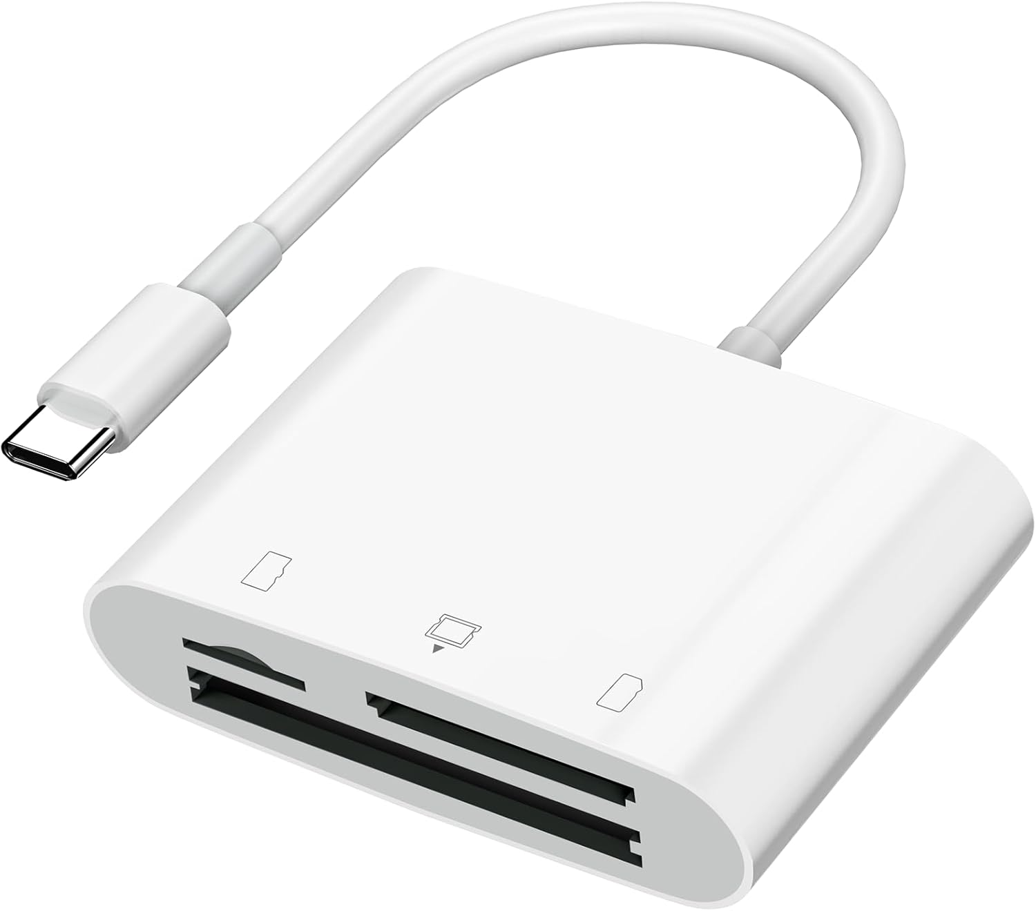 SD Card Reader USB C for iPhone 15/Android Phone/iPad/Mac/Laptop, Three Card Slot Micro SD Card Reader Supports SD Micro SD CF Card, Digital Camera Viewer Memory Card Reader Plug and Play image 0
