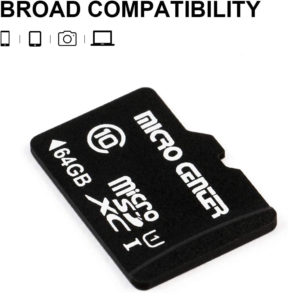 Micro Center 64GB Class 10 MicroSDXC Flash Memory Card with Adapter for Mobile Device Storage Phone, Tablet, Drone & Full HD Video Recording - 80MB/s UHS-I, C10, U1 (5 Pack) image 3